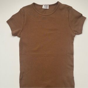 cotton on brown short sleeve top